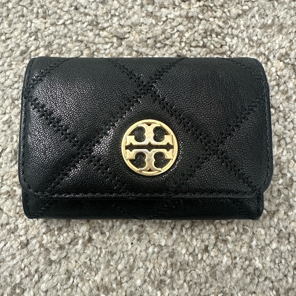 Tory Burch Black Quilted Card Holder